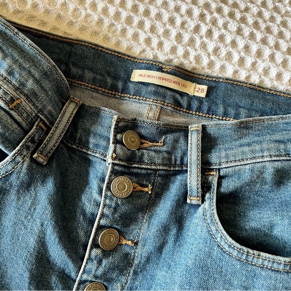 LEVIS MILE‎ HIGH WIDE LEG WOMEN'S JEANS SIZE 28 medium wash - Picture 8 of 9